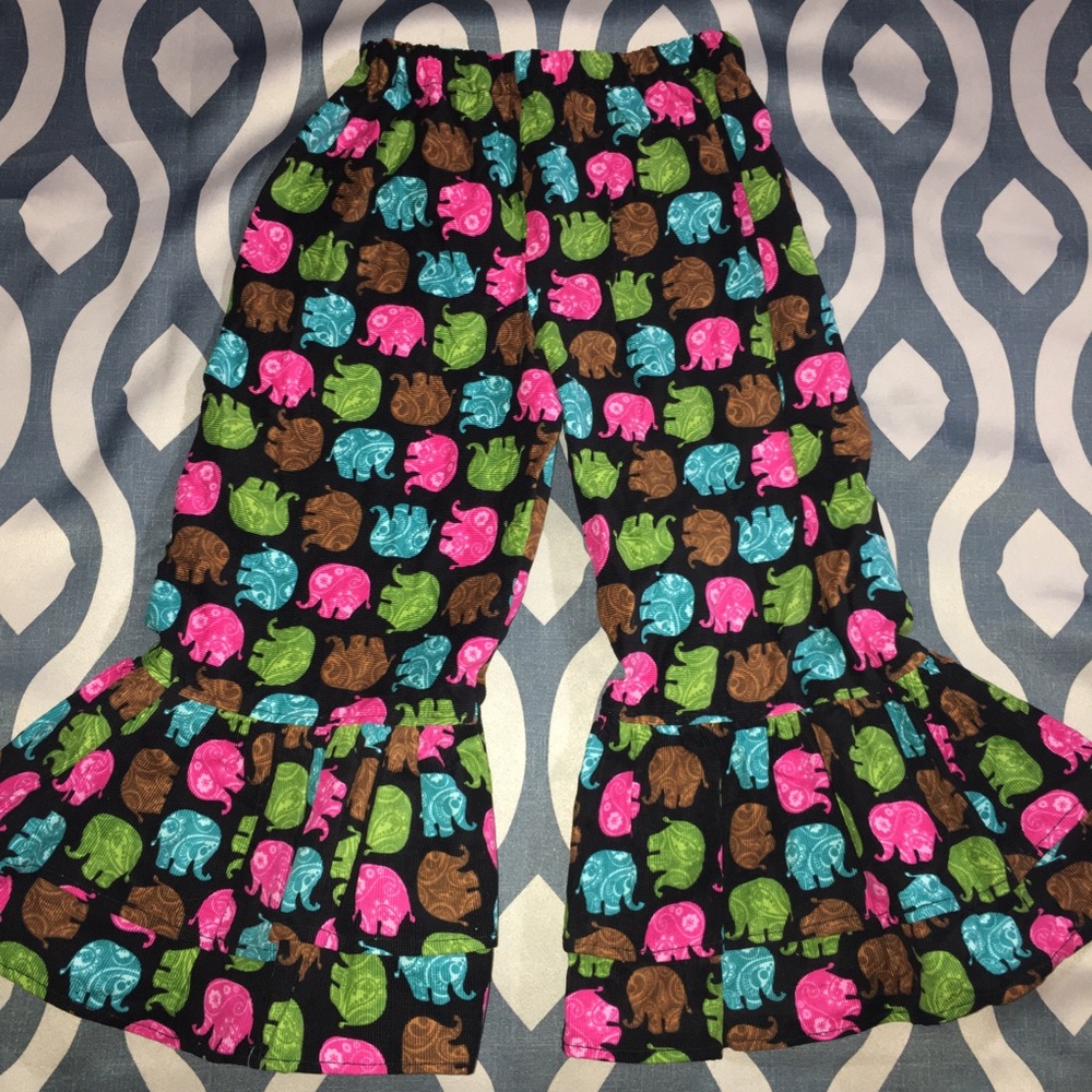 Custom  made flamenco style pants - elephants
